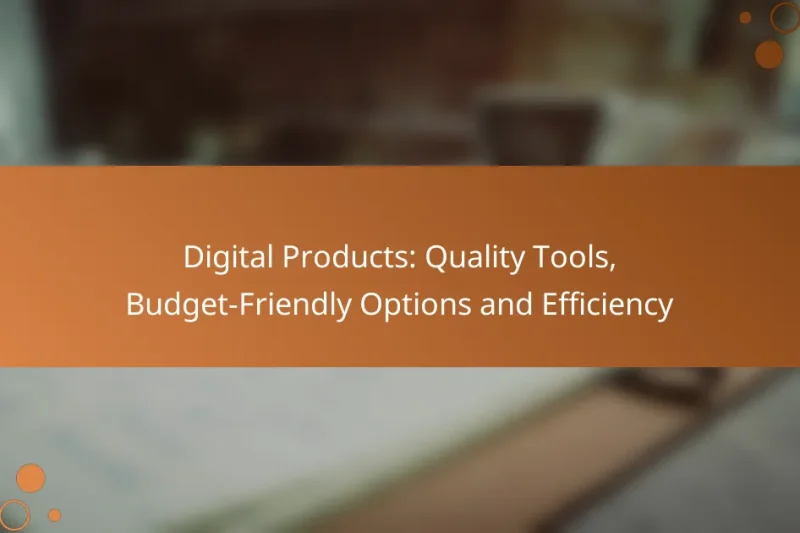 Digital Products: Quality Tools, Budget-Friendly Options and Efficiency