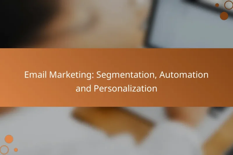 Email Marketing: Segmentation, Automation and Personalization