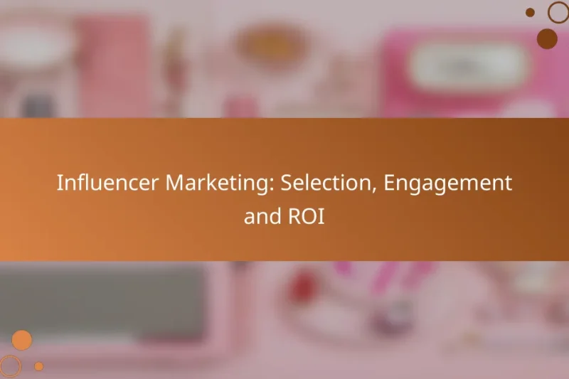 Influencer Marketing: Selection, Engagement and ROI