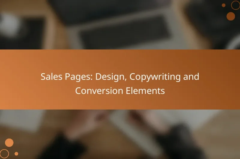 Sales Pages: Design, Copywriting and Conversion Elements