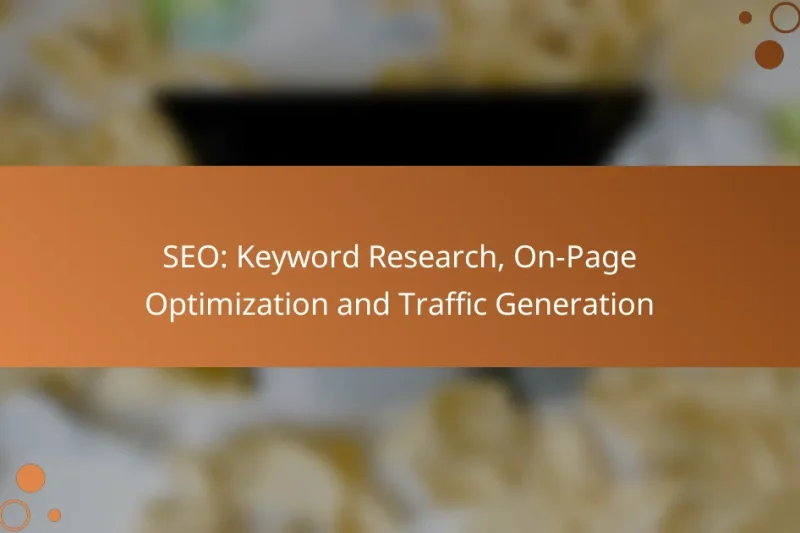 SEO: Keyword Research, On-Page Optimization and Traffic Generation