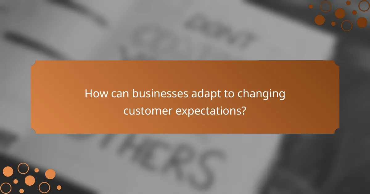 How can businesses adapt to changing customer expectations?