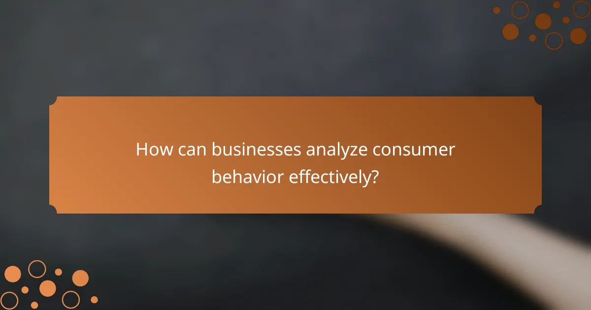 How can businesses analyze consumer behavior effectively?
