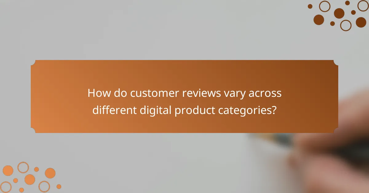 How do customer reviews vary across different digital product categories?
