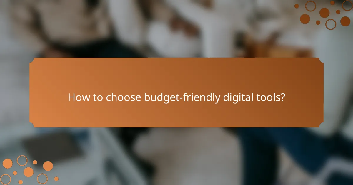 How to choose budget-friendly digital tools?