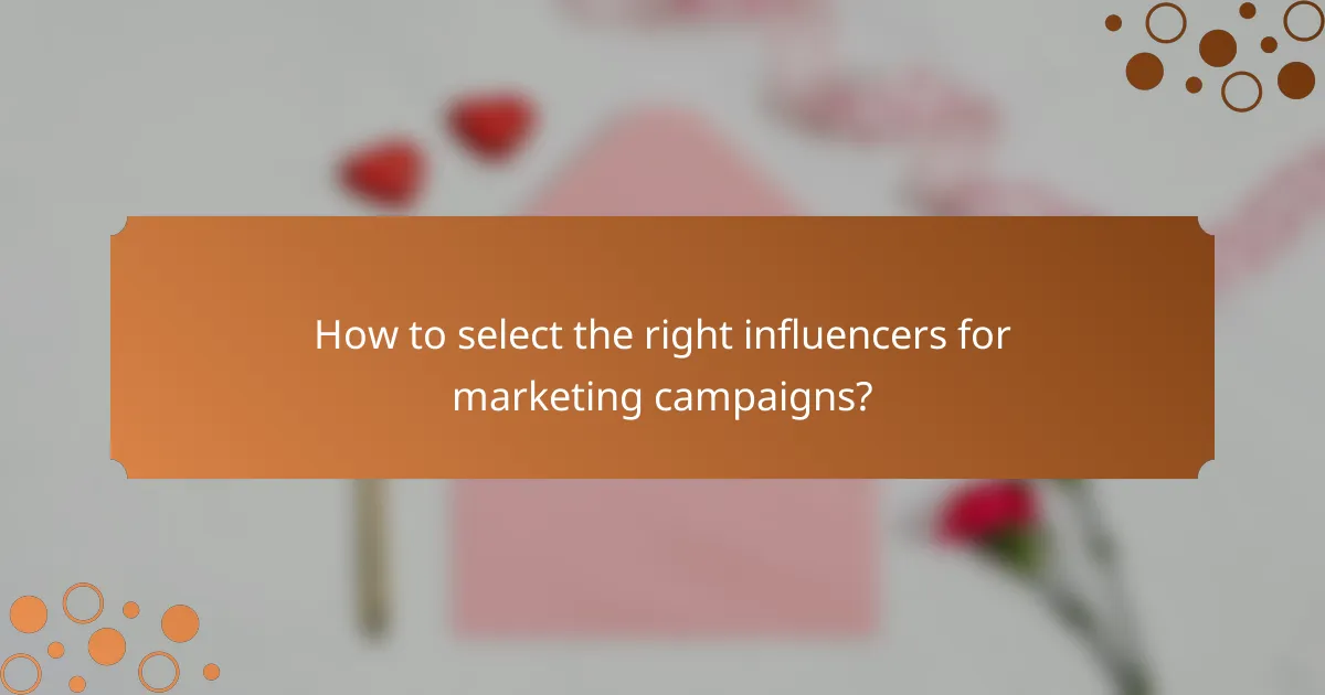 How to select the right influencers for marketing campaigns?