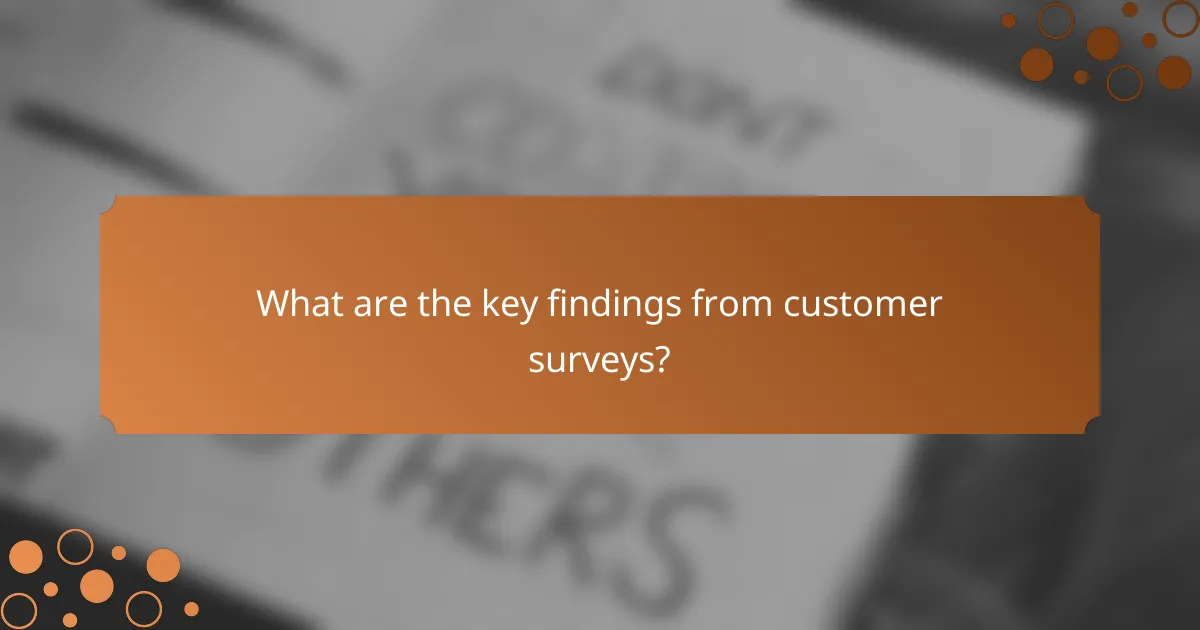 What are the key findings from customer surveys?